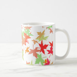 Colourful autumn leaves design coffee mug
