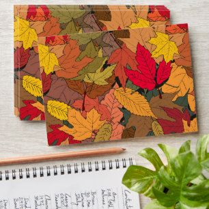Colourful autumn leaves envelope