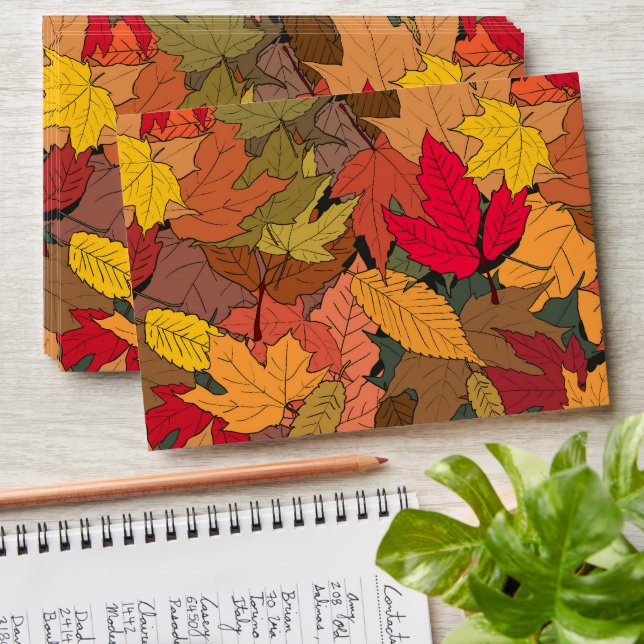 Colourful autumn leaves envelope (Stacked)