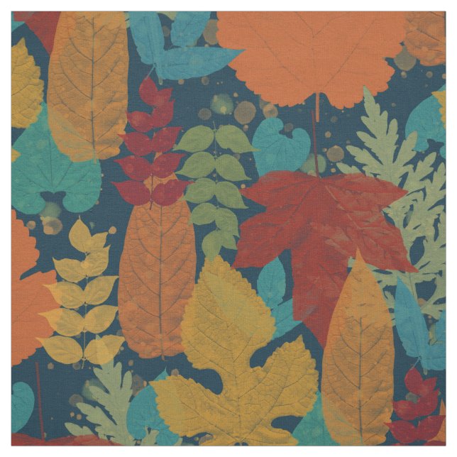 Colourful Autumn Leaves Fabric (Swatch)
