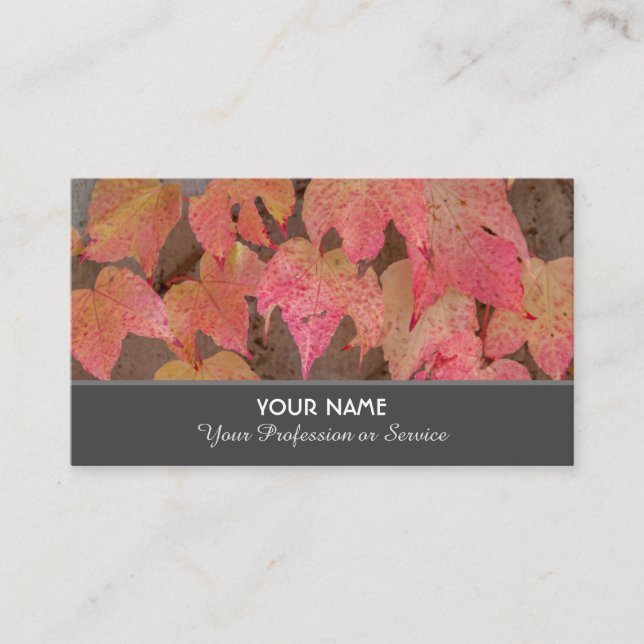 Colourful autumn leaves in fall mood business card (Front)