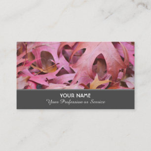 Colourful autumn leaves in fall mood business card