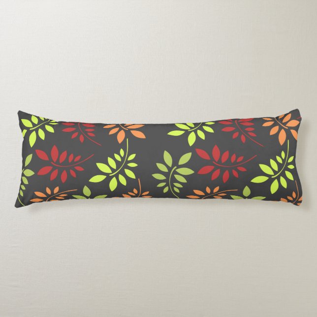 Colourful Autumn Leaves in Warm Tones Body Cushion (Front)