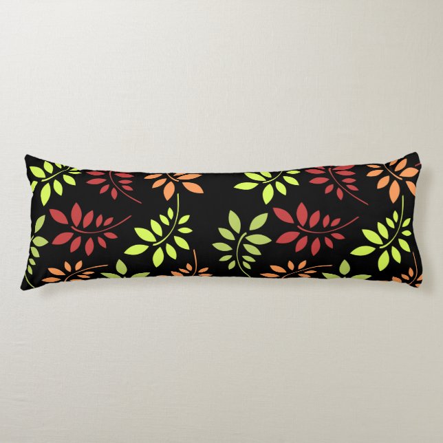 Colourful Autumn Leaves in Warm Tones Body Cushion (Front)