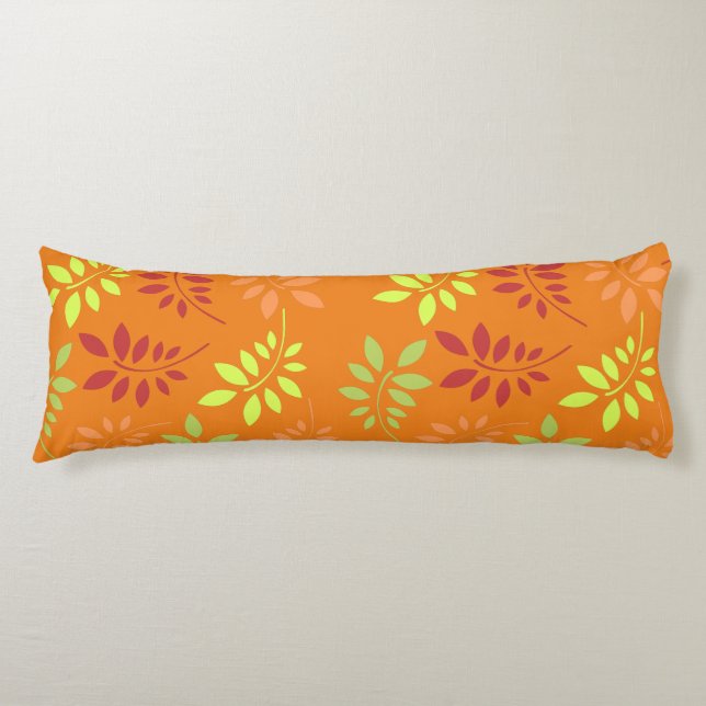 Colourful Autumn Leaves in Warm Tones Body Cushion (Front)