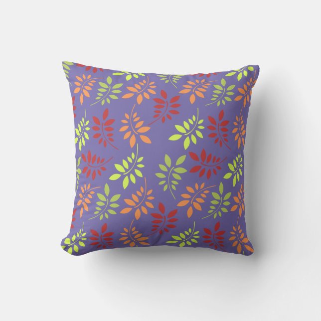 Colourful Autumn Leaves in Warm Tones Cushion (Front)