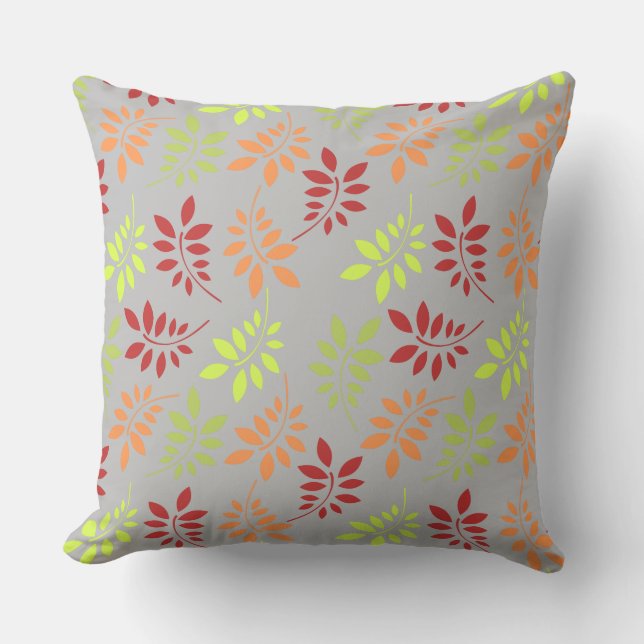 Colourful Autumn Leaves in Warm Tones Cushion (Front)