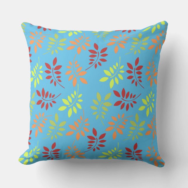 Colourful Autumn Leaves in Warm Tones Cushion (Front)