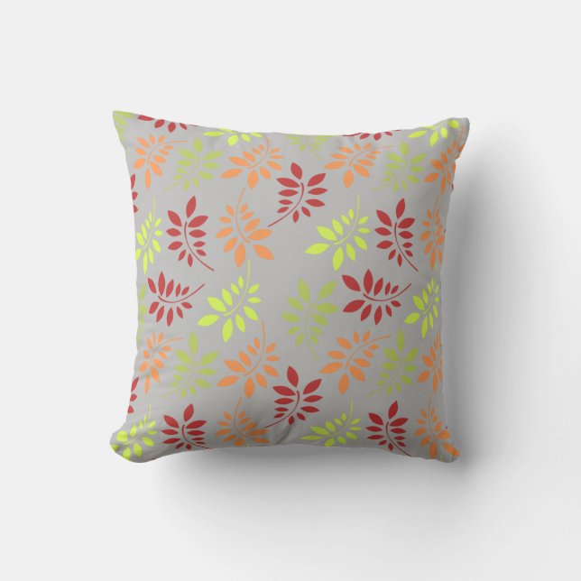 Colourful Autumn Leaves in Warm Tones Cushion (Front)