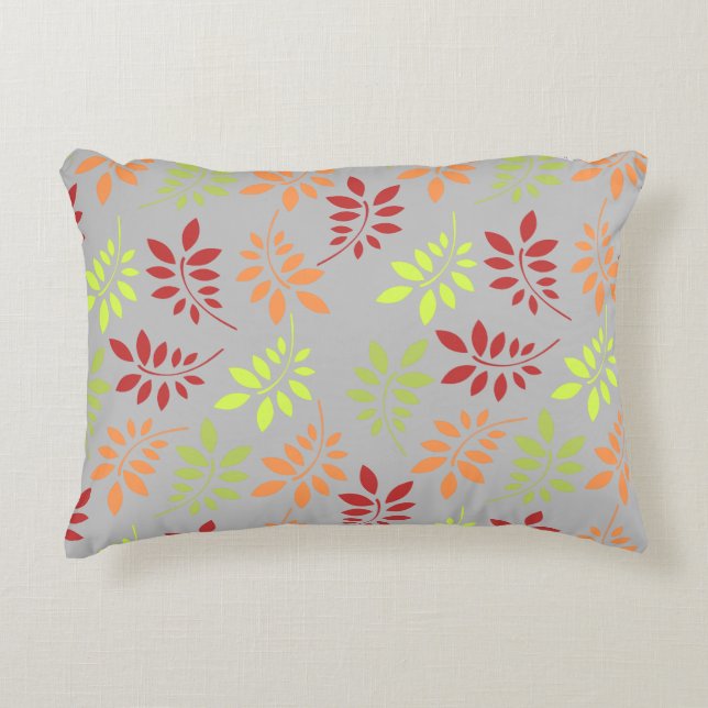 Colourful Autumn Leaves in Warm Tones Decorative Cushion (Front)