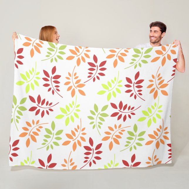 Colourful Autumn Leaves in Warm Tones Fleece Blanket (In Situ)