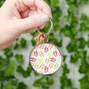 Colourful Autumn Leaves in Warm Tones Key Ring