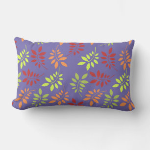 Colourful Autumn Leaves in Warm Tones Lumbar Cushion