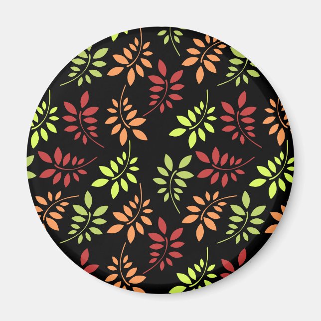 Colourful Autumn Leaves in Warm Tones Magnet (Front)