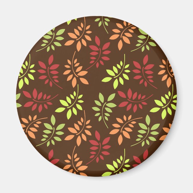 Colourful Autumn Leaves in Warm Tones Magnet (Front)