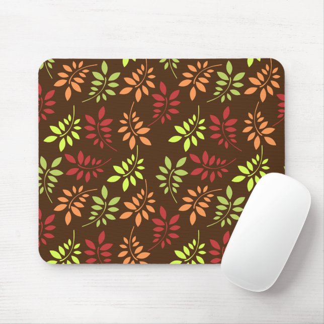 Colourful Autumn Leaves in Warm Tones Mouse Pad (With Mouse)