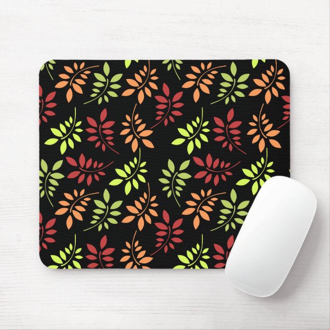 Colourful Autumn Leaves in Warm Tones Mouse Pad (With Mouse)