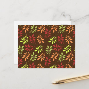 Colourful Autumn Leaves in Warm Tones Postcard