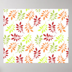 Colourful Autumn Leaves in Warm Tones Poster