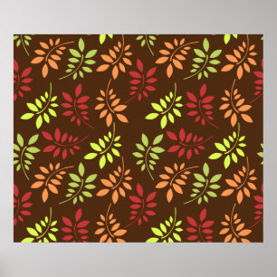 Colourful Autumn Leaves in Warm Tones Poster