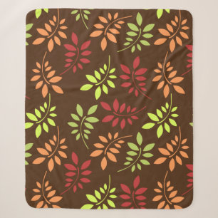 Colourful Autumn Leaves in Warm Tones Sherpa Blanket