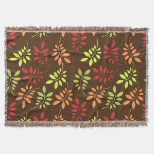 Colourful Autumn Leaves in Warm Tones Throw Blanke Blanket