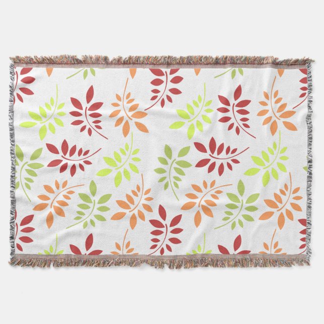 Colourful Autumn Leaves in Warm Tones Throw Blanket (Front)