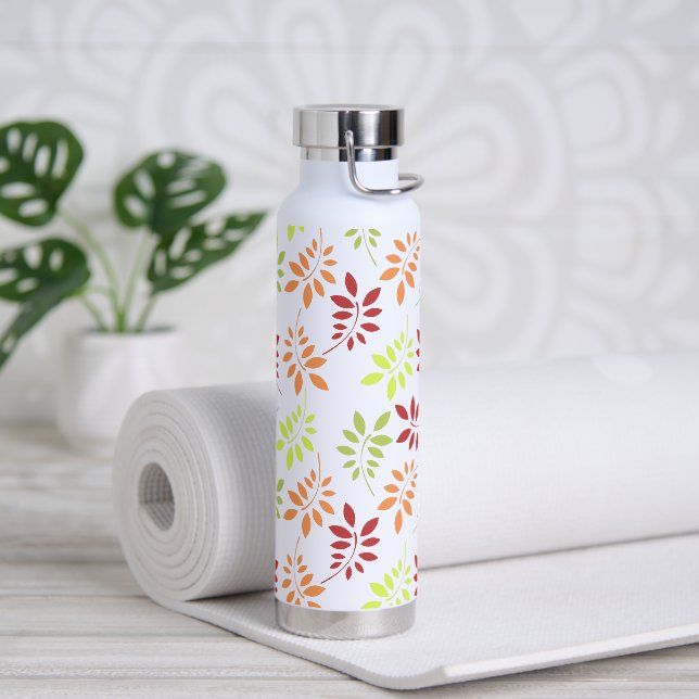 Colourful Autumn Leaves in Warm Tones Water Bottle (Yoga)