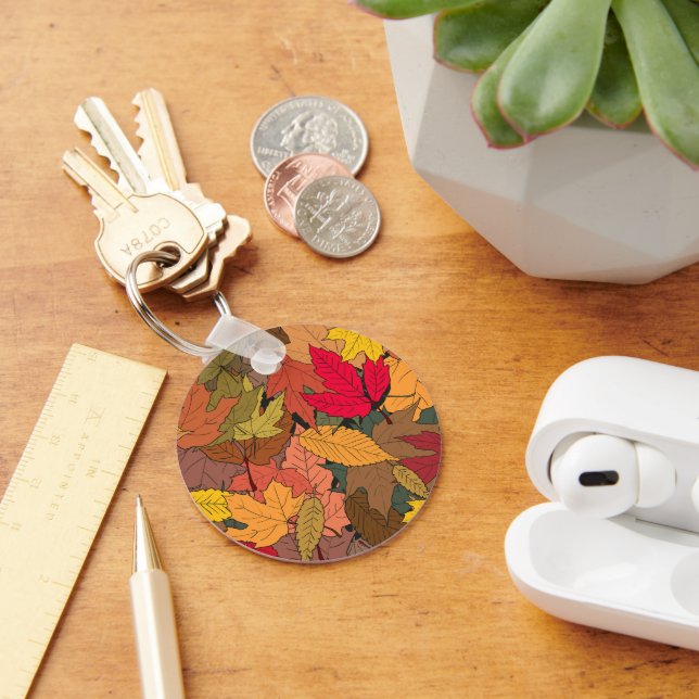 Colourful autumn leaves key ring (Desk)