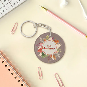 Colourful autumn leaves Keychain