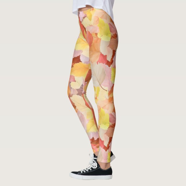 Colourful Autumn Leaves Leggings (Left)