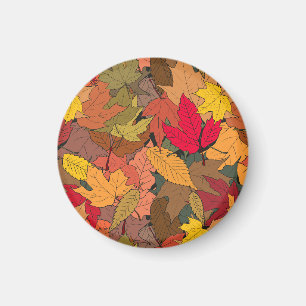 Colourful autumn leaves magnet