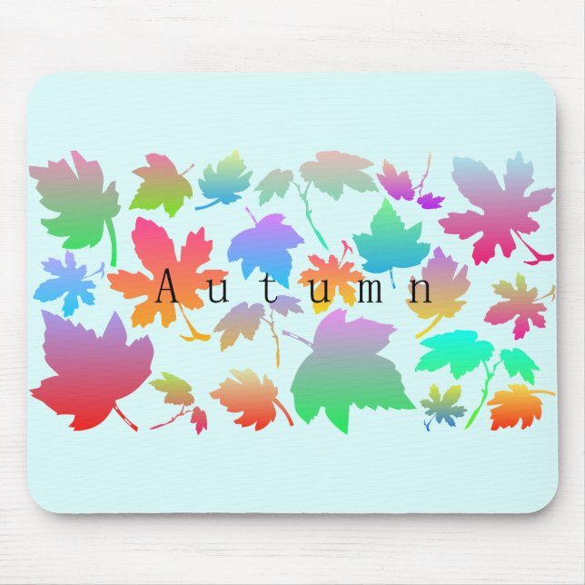 Colourful autumn leaves mouse mat (Front)