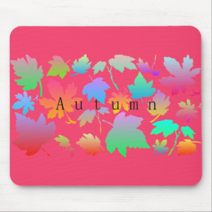Colourful autumn leaves mouse mat
