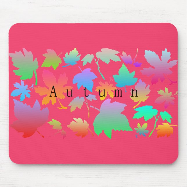 Colourful autumn leaves mouse mat (Front)