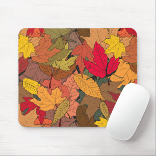 Colourful autumn leaves mouse mat