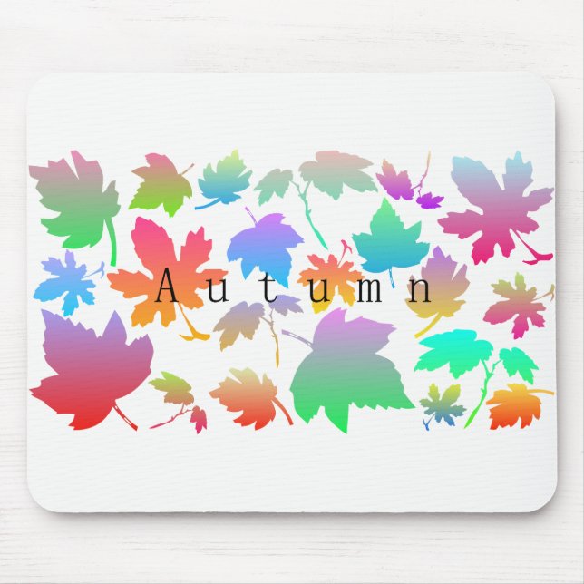 Colourful autumn leaves mouse mat (Front)