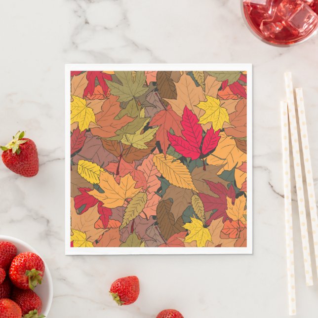 Colourful autumn leaves napkin (Insitu)