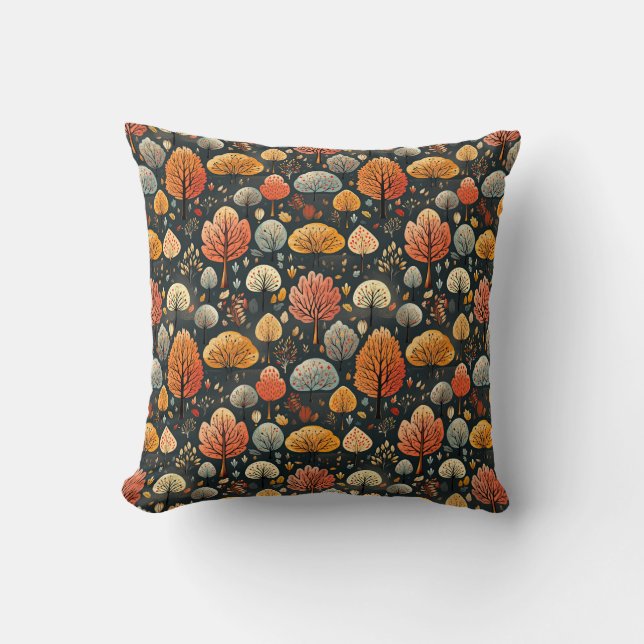 Colourful autumn leaves orange trees in fall fores cushion (Front)