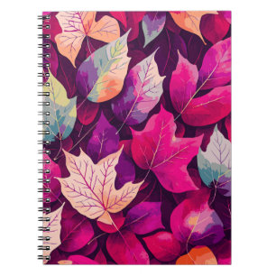 Colourful Autumn Leaves Pattern-68218 Notebook