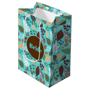 Colourful Autumn leaves pattern Medium Gift Bag