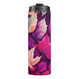 Colourful Autumn Leaves Pattern Thermal Tumbler