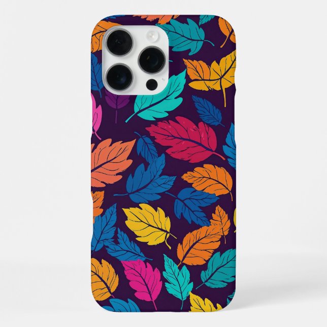 Colourful Autumn Leaves Pattern Vibrant Fall iPhone Case (Back)