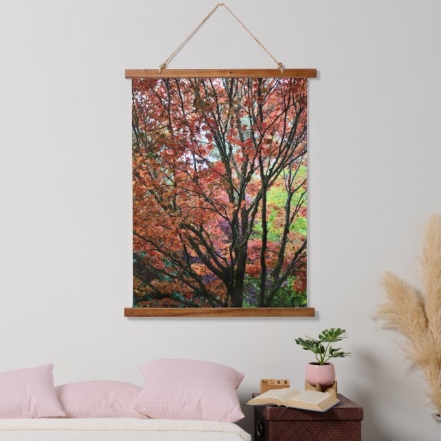 Colourful Autumn Leaves Photographic Hanging Tapestry (Bedroom)