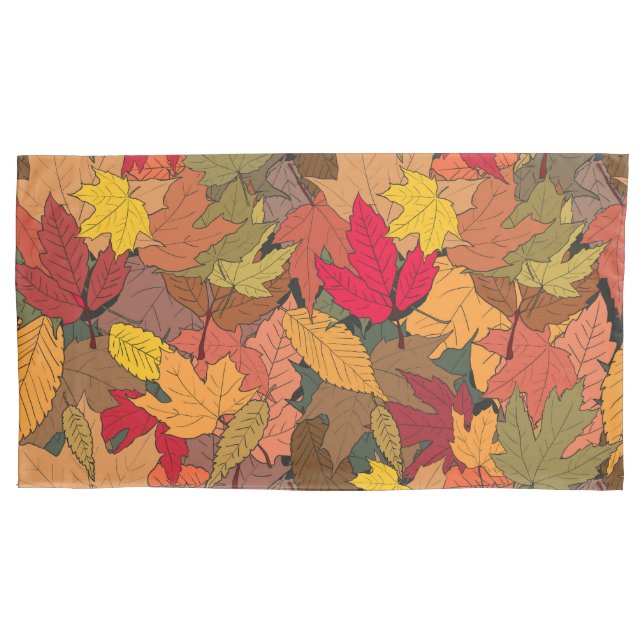 Colourful autumn leaves pillowcase (Front)