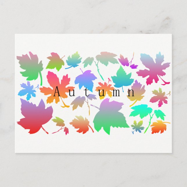 Colourful autumn leaves postcard (Front)