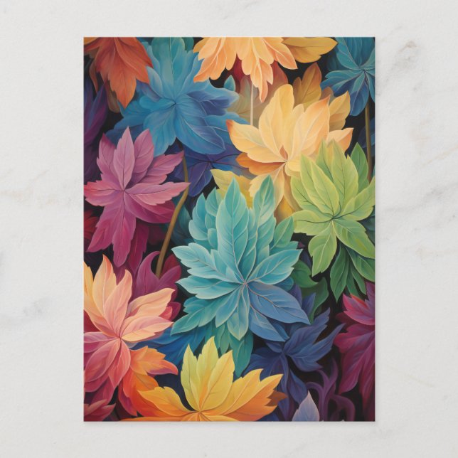 Colourful Autumn Leaves Postcard (Front)