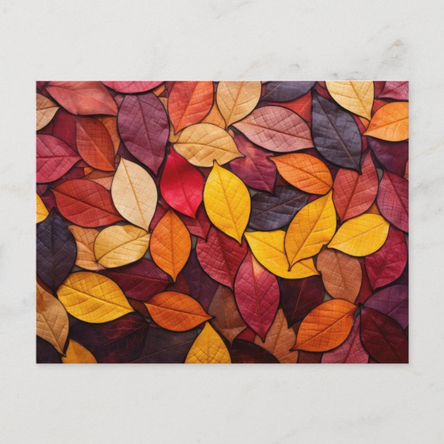 Colourful Autumn Leaves Postcard (Front)