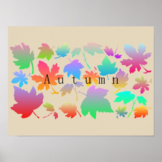 Colourful autumn leaves poster (Front)