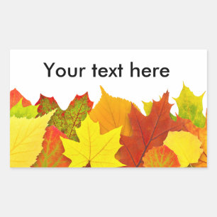 Colourful autumn leaves rectangular sticker